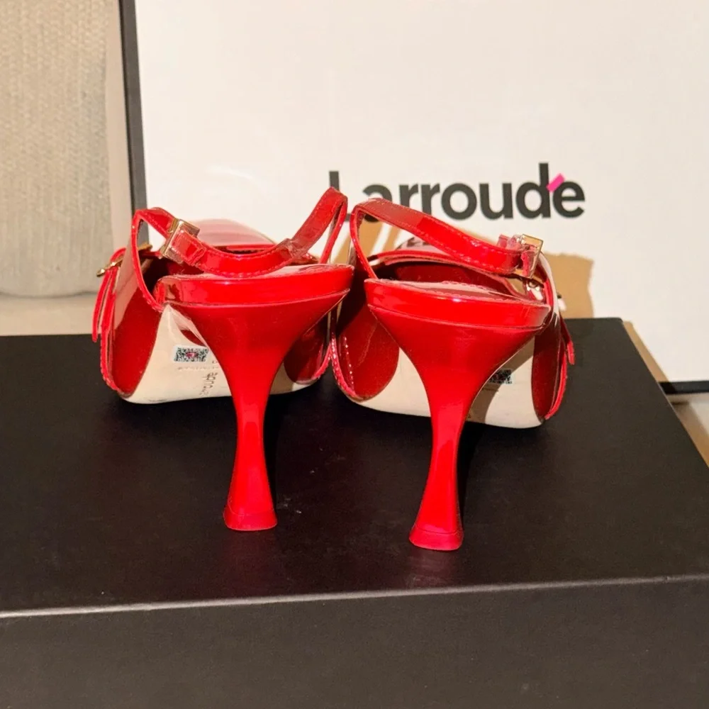 Larroude Vibrant Red Slingback Heels - Picture 2 of 5